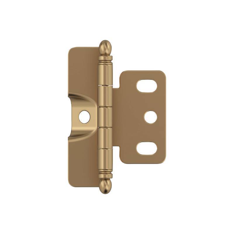 lot 55479 image: Cabinet Hinge  34 in. (19 mm) Door Thickness  Full Inset  Full Wrap Ball Tip  Champagne Bronze  Kitchen Cabinet Door Hinge  Single Hinge  Functional Hardware - Retail $5
