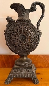 lot 102 image: Art Nouveau Ornate Cast Iron Urn