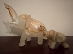 lot 129 image: Stone Elephants