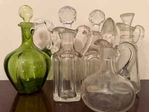 lot 131 image: Vintage Glass DecantersCruets