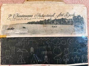 lot 140 image: Antique Chautauqua Industrial Art Desk Scroll, Over 12 Long When Unraveled