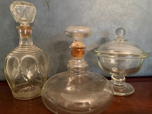 lot 145 image: Vintage Decanters and a Lidded Glass Bowl