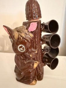 lot 149 image: MCM Donkey Decanter w 4 Shot Glasses