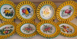 lot 210 image: Vintage Plates, Numbered and Handpainted for James China Co