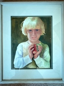 lot 215 image: Art - An Apple a Day, Carolyne Seymore Watercolor, 16 x 20