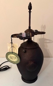 lot 227 image: Tiffany Metal Lamp Base w Shell Accent