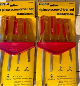 lot 254 image: Stanley 4-Piece Screwdriver Sets, Both New