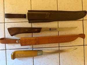 lot 258 image: Fishing Knives - Fjord and Marttiini, Both Sheathed