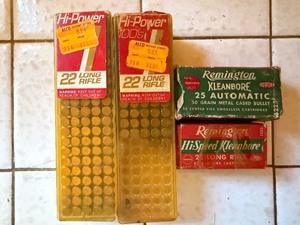lot 260 image: Ammo - 22 Shells in a Case, One Box Found in 1988 (taped shut)