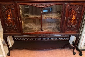 lot 262 image: Paterson, Smith & Innes Cabinet Makers Antique Glass Front Buffet