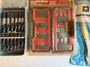 lot 292 image: Wood and Drill Bits, Crimping Tool