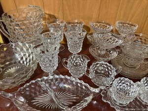 lot 303 image: Fostoria Water PitcherGlasses, Serving Pieces, Stemware and More
