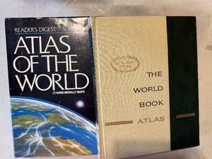 lot 308 image: Books - Atlas of the World (CR 1987) and The World Book (1966 Edition)