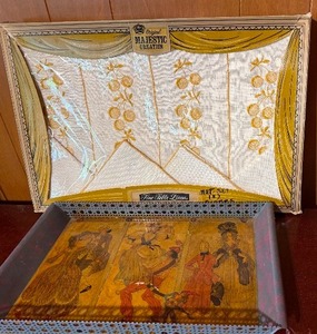 lot 309 image: Time Table Linens (New in Package) and Serge Ivanoff Montage Platter by Bettie Wales
