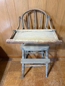 lot 316 image: Antique High Chair, Springs for Tray Still Work