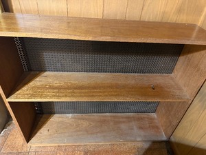 lot 318 image: Wood Bookshelf w Metal Back