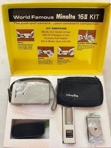 lot 338 image: Minolta 16 II Kit, Appears NewUnused in Package