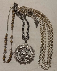 lot 365 image: Jewelry - GoldSilver Toned Necklaces, Vintage Lion Pendant