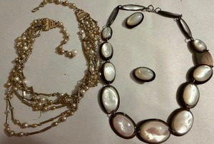 lot 371 image: Jewelry - Vintage Necklaces, One w Matching Earrings