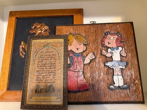 lot 403 image: Vintage Wall Art - Copper Horse, Mother and Dennis the Menace