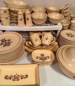 lot 416 image: Pfaltzgraff Village Pattern Stoneware, Dinnerware, Serving Dishes and More