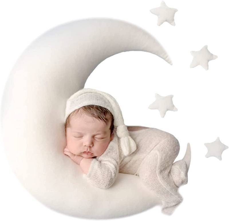 lot 2176 image: IGMaryBox Baby Moon Star Pillow Newborn Posing Pillow Newborn Photography Posing Pillows Infant Photography Props Set (White)
