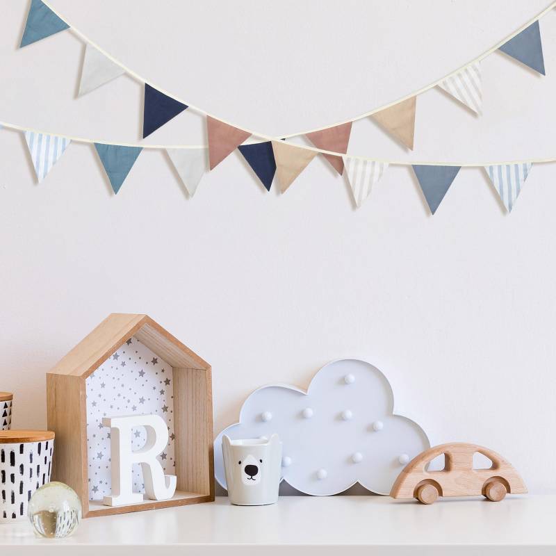 lot 2282 image: VitalCozy 17 ft Pennant Banner Flags, 2 Pcs Nursery Garland Triangle Bunting Flag Double Side Baby Banner for Boho Decor Baby Shower Birthday Wedding Party Event, Each 8.5 ft(Elegant Colors)