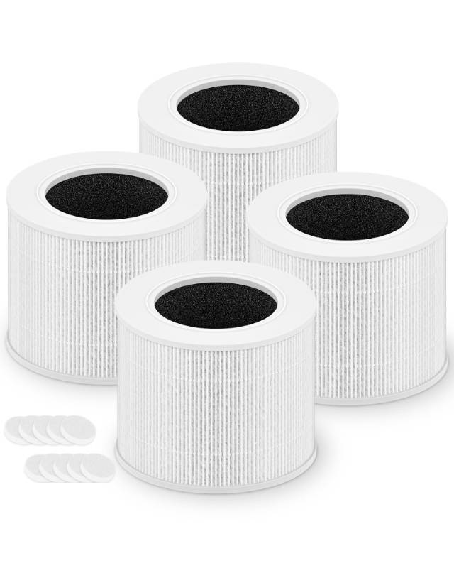 lot 2532 image: PETOX Core Mini Replacement Filter for LEVOIT Core Mini and Core Mini-P Air Purifier, 3-in-1 Grade Main Filter and High-Efficiency Activated Carbon, Core Mini-RF, 4 Filter & 10 Fragrance Sponge