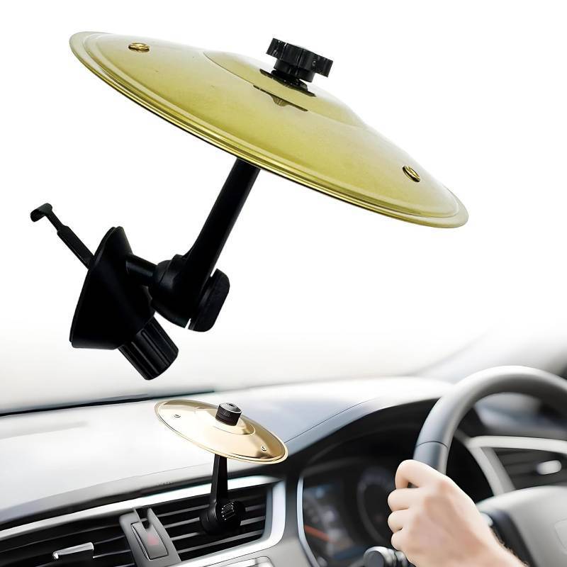 lot 2731 image: Car Cymbal, Car Cymbal Air Vent, Mini Drum Crash Cymbal For Car Vent, Suitable For All Types Of Vehicles (Gold) missing top part