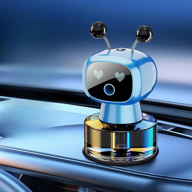 lot 3604 image: Robot Intelligent Aromatherapy Machine, Smart Cute Robot Car Air Freshener - Fine SprayFillableFour-Gear AdjustmentVibration SensingOn-OffLarge Capacity Long-Lasting FragranceBlue-V2(Ocean) NO CHARGING CORD - Retail $18