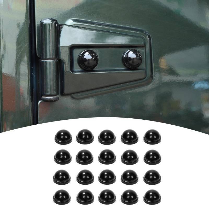 lot 5302 image: PDKLIN for Jeep JK HoodDoor Hinge Screw Bolts Protective Cover Trim for Jeep Wrangler JK JKU 2007-2017 4 Door Black Exterior Accessories - Retail $23