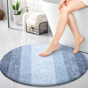 lot 7574 image: OLANLY 24-inch Round Bathroom Rugs, Extra Soft and Absorbent Microfiber Bath Rugs, Quick Dry Machine Washable Bath Mats for Bathroom Floor, Tub and Shower, Home Decor Accessories, Blue - Retail $30