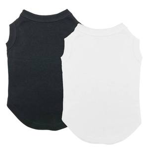 lot 7576 image: Chol&Vivi Dog Shirt Clothes, 1pc Shirt for Large Size Dog, Blank Pet Cotton Sleeveless Apparel Soft and Lightweight, Tank Top for All Breeds, Black and White, XXX-Large HAS COLOR BLEED - Retail $14
