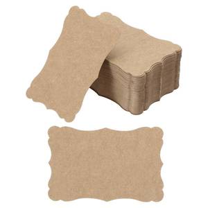 lot 7578 image: PATIKIL 3.7x2.4 Blank Paper Business Cards, 200 Pack Small Index Flash Cards Words Message Note Card Mini Paper Tags Lace for DIY Gift, Brown