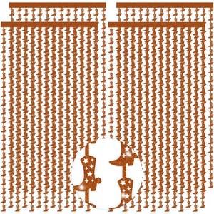 lot 7579 image: Pasimy 4 Pcs Disco Cowgirl Bachelorette Party Decorations Glitter Western Backdrop Cowgirl Boot Tinsel Foil Fringe Curtains Last Rodeo Birthday Bachelorette Wedding Disco Party Decor (Laser Brown) - Retail $17