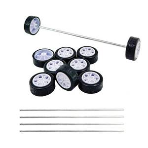 lot 7585 image: 10PCS Small Toy Car Wheel 20mm Model Car Rubber Tire Wheels with 5PCS Shaft Round Axles for for RC Car Truck Robot DIY Model Toy Car Wheels Replace Accessories (2x20mm) - Retail $7