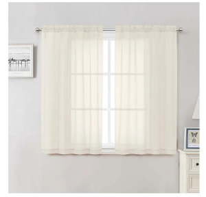 lot 7601 image: Lecloud Sheer Pocket Curtains 48in