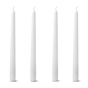 lot 7619 image: CANDLESEE 4 Pack White Taper Candles Taper Candles 10 Inch Dripless Unscented & Smokeless Candlesticks Bulk 7-8 Hours Long Burning Tall Candles Ideal for Christmas Weddings Parties Dinner - Retail $7