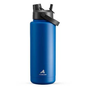 lot 7631 image: POWCAN 40 oz Insulated Water Bottle with 2-in-1 Straw and Spout Lid, Keep Cold 24H, Leak-Proof, BPA-Free, Double Wall Stainless Steel Water Bottle for Sports, Gym, Travel, and School (Pacific Ocean) - Retail $22