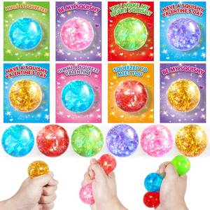 lot 7643 image: Valentines Day Cards with Squeeze Balls, Valentine Cards for Kids, Stretch Fidget Toy for Classroom School Valentines Gifts Exchange, Valentines Party Favor Prizes for Boys Girls - Retail $27