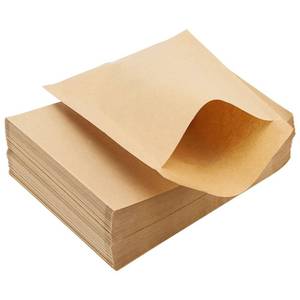 lot 7657 image: 200 Pcs Kraft Paper Cookies Bags - Unbleached Small Paper Bakery Bags for Treats, Baked Snacks, Pastry, Bread (4.7x6.3 Inch) - Retail $12