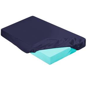 lot 7679 image: HunnmingRe 2-3 Inch Mattress Topper Cover (Only Cover) Memory Foam Protector Microfiber Memory Foam for Latex Mattress Topper Gel RV(Twin 75 x 38 Inch,Navy Blue) - Retail $13