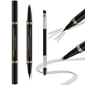 lot 7681 image: Eyebrow Pen,2-in-1 Waterproof Eyebrow Pencil with 4 Tip Microblading Brow Pen and Ultra-Precise Brow Pencil,with Dual-ended Eyebrow Brush,Eyebrow Makeup for Natural Looking - Dark Brown - Retail $9