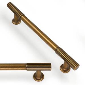 lot 7682 image: Asimerdeco 10 Pack Antique Brass Cabinet Pulls 5 Inch(128mm) Kitchen Cabinet Handles Solid Zinc Alloy Cabinet Hardware Drawer Pulls - Retail $30