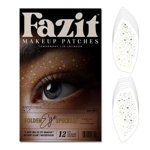 lot 7684 image: Fazit Makeup Patches - Golden Eye Speckles - Glow Up Make-Up Patches - Cute Glitter Makeup Accessories for Women - Cosmetic Glitter for Face - Retail $16