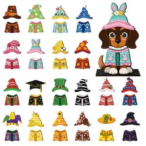 lot 7698 image: DoubleFill 42 Pcs Interchangeable Wooden Dog Decoration - Seasonal Holiday Magnet Detachable Changeable Wood Dachshund Dog Welcome Sign for Home Spring, Summer, Fall & Winter DIY Decor - Retail $16