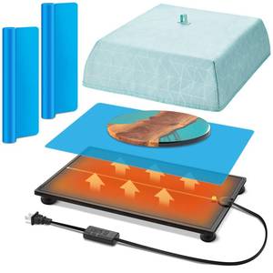 lot 7720 image: Juexica Resin Heating Leveling Board for Epoxy Set 16.5 x 11 Adjustable Self Leveling Table 2 in 1 Quick Curing Dryer Machine with Timer 2 Silicone Mat Cover for DIY Resin Molds Supply - Retail $38