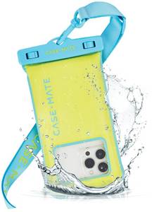 lot 7726 image: Case-Mate IP68 Waterproof Phone Pouch - Floating Waterproof Phone Case with Crossbody Lanyard - Beach Cruise Ship Travel Essentials - Compatible with All Devices - Touchscreen Friendly - Citrus Splash - Retail $20