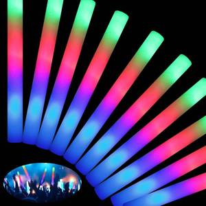 lot 7751 image: HONLYNE 46 PCS Foam Glow Sticks with 3 Modes Colorful Flashing, Foam Light Up Sticks, LED Light Sticks, Glow Sticks Party Pack for Halloween, New Year, Wedding, Raves, Concert, Christmas - Retail $36