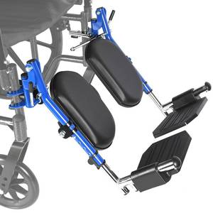 lot 7755 image: Universal Wheelchair Footrest with Adjustable Height & Extendable Foot Plate -Comfort Foam Cushion, Foldable Design for TransportStandard Chairs, Tool-Free Assembly (Blue, LK3JELR & T94 Compatible)